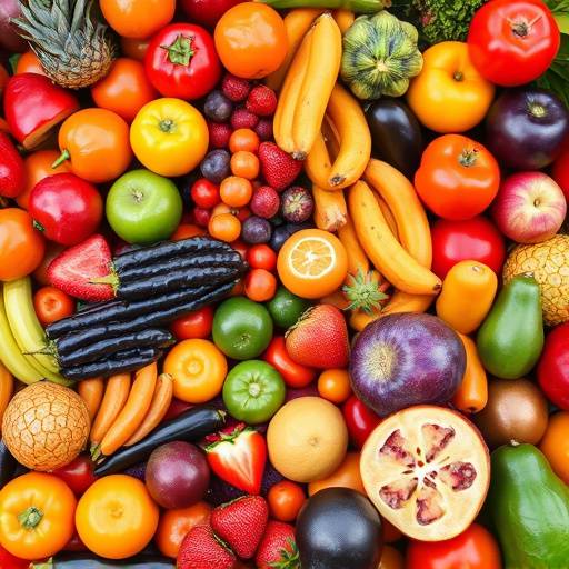 A vibrant assortment of fresh fruits and vegetables