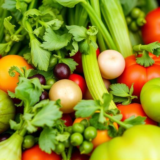 Close-up of colorful, fresh vegetables and fruits, representing healthy food choices